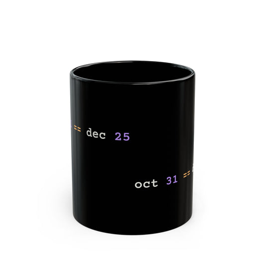 oct 31 == dec 25 Mug (Dark)