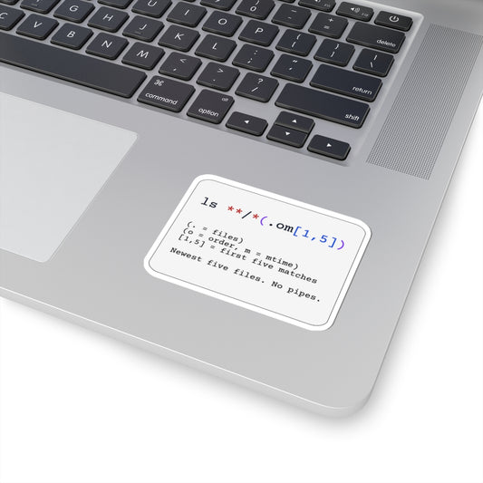 Zsh Glob Qualifiers Cheat Sticker (Light Mode)