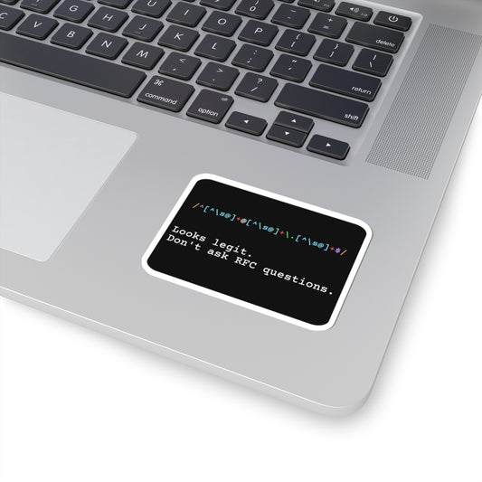 Regex Email Validator (Bold Optimism) Sticker (Dark Mode)