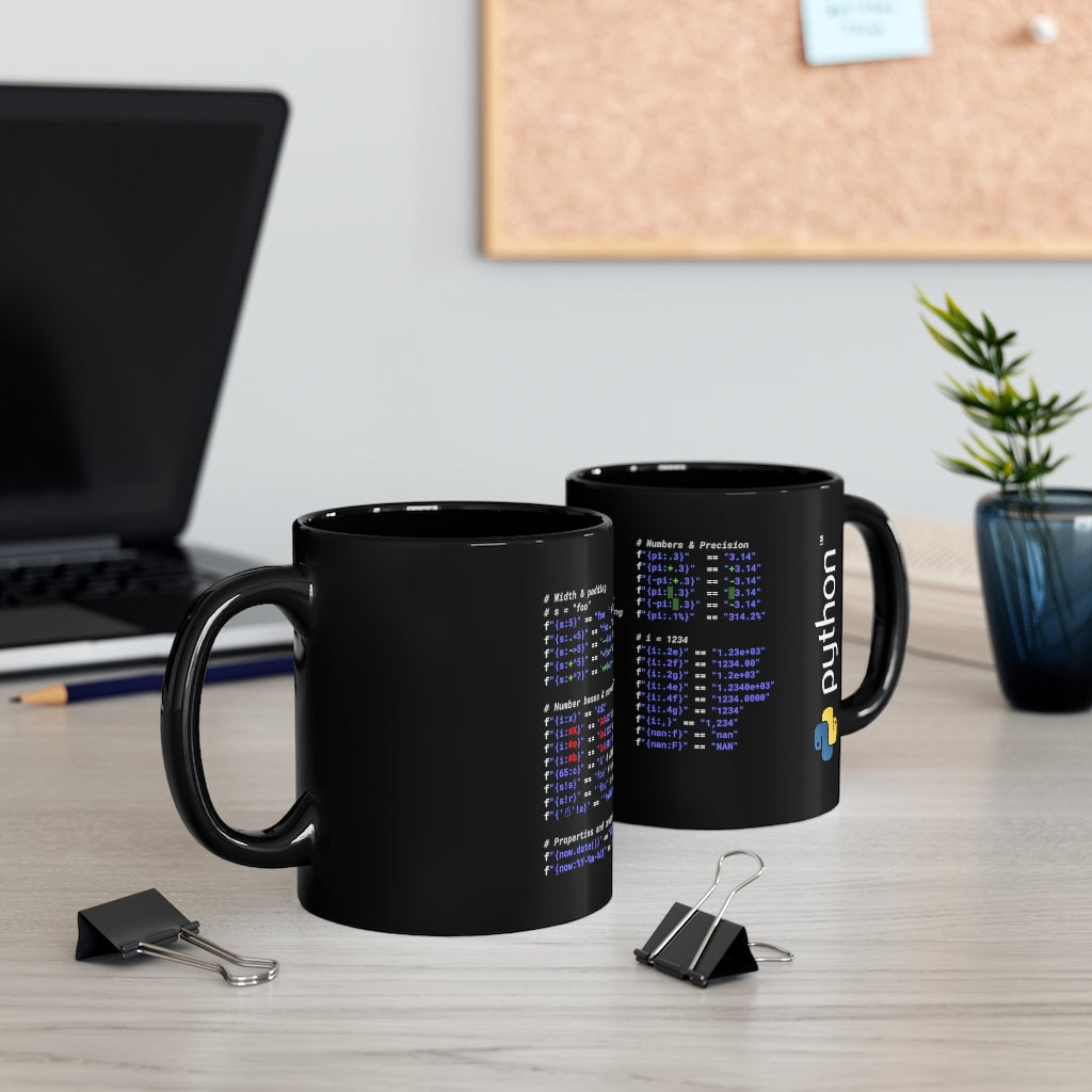Python String Formatting Cheats Mug Dark