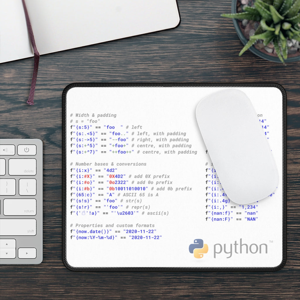 Python String Formatting Cheats Mousepad