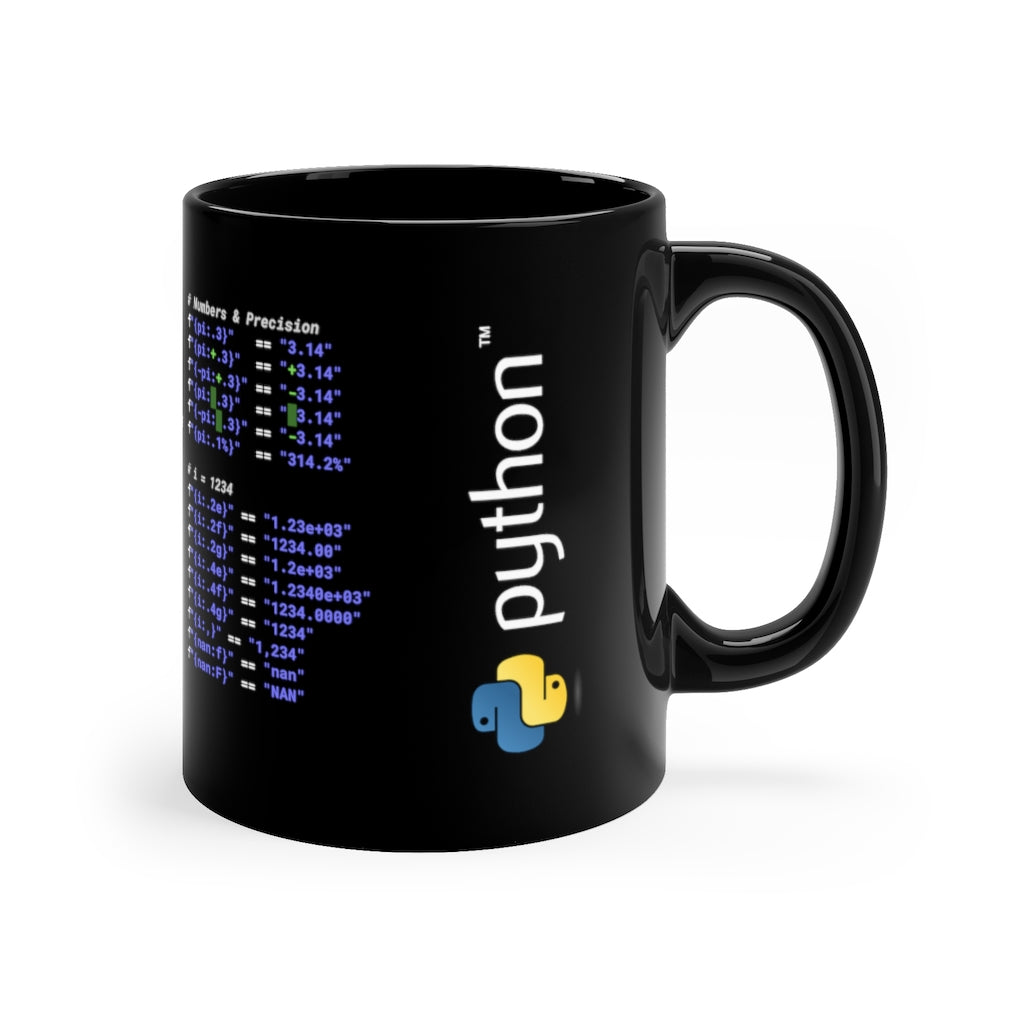 Python String Formatting Cheats Mug Dark