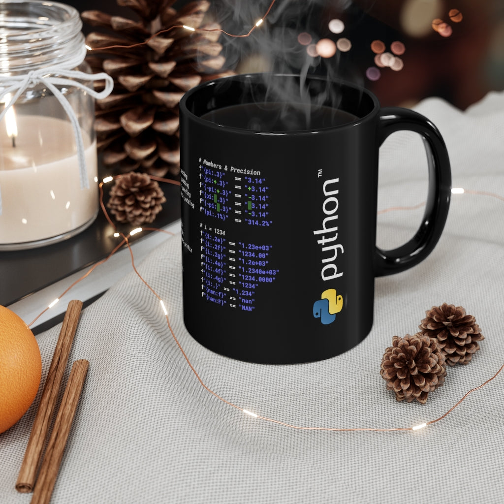Python String Formatting Cheats Mug Dark