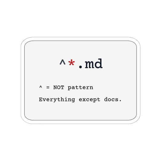 Zsh Exclusion Glob Sticker (Light Mode)