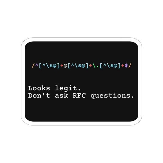 Regex Email Validator (Bold Optimism) Sticker (Dark Mode)