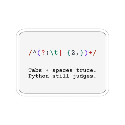 Regex Indentation Truce Sticker (Light Mode)