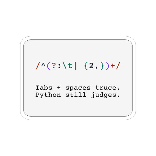 Regex Indentation Truce Sticker (Light Mode)