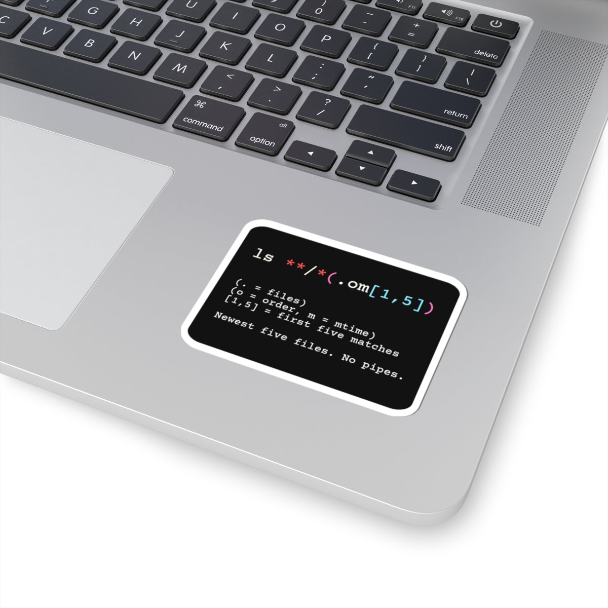 Zsh Glob Qualifiers Cheat Sticker (Dark Mode)