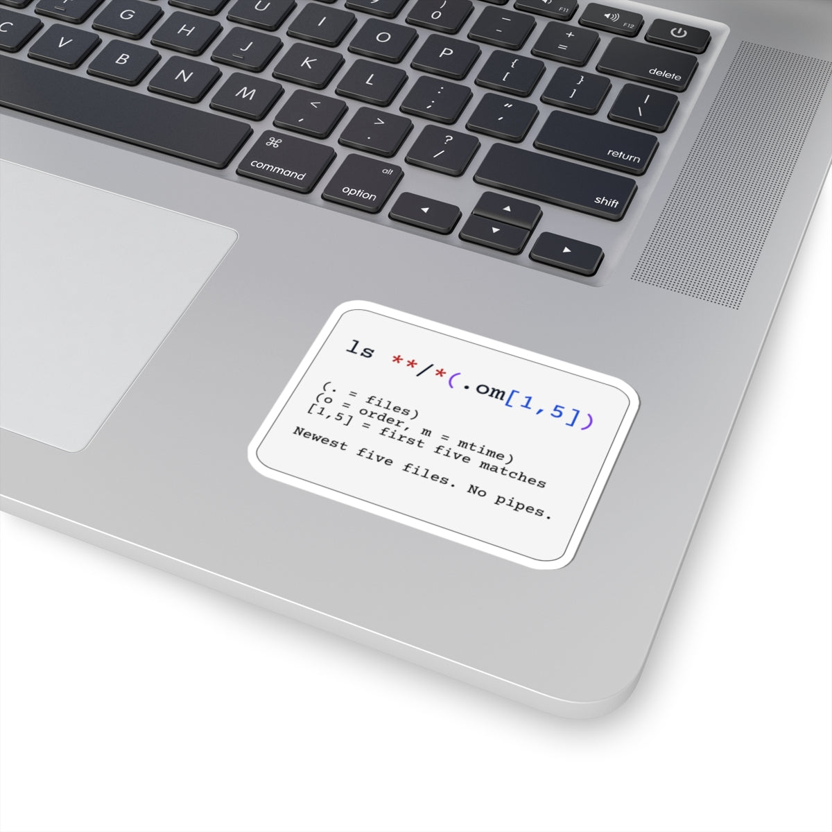 Zsh Glob Qualifiers Cheat Sticker (Light Mode)