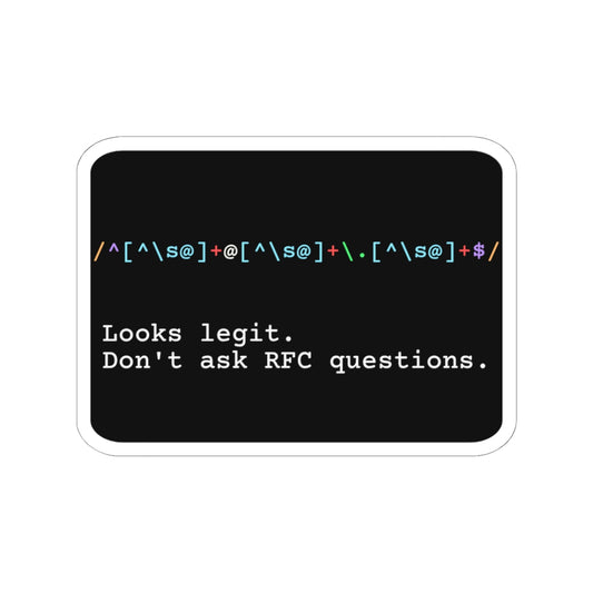 Regex Email Validator (Bold Optimism) Sticker (Dark Mode)