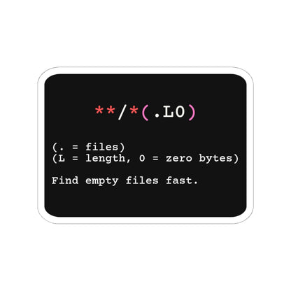Zsh Zero-Byte Files Sticker (Dark Mode)