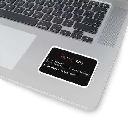 Zsh Zero-Byte Files Sticker (Dark Mode)