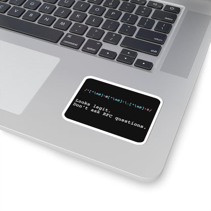 Regex Email Validator (Bold Optimism) Sticker (Dark Mode)