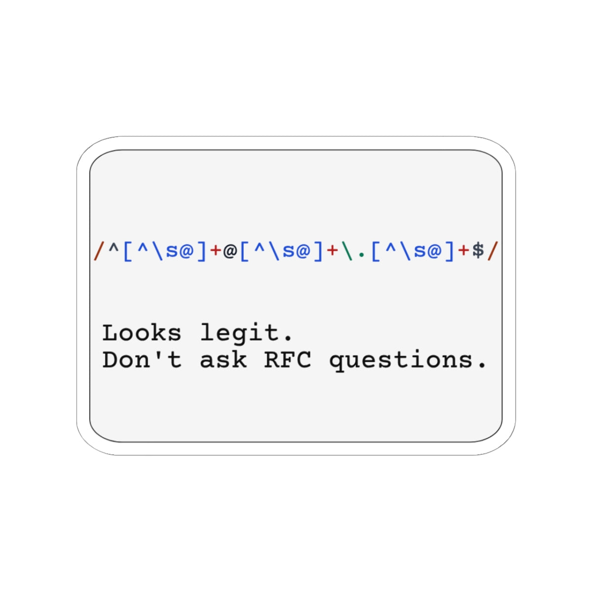 Regex Email Validator (Bold Optimism) Sticker (Light Mode)